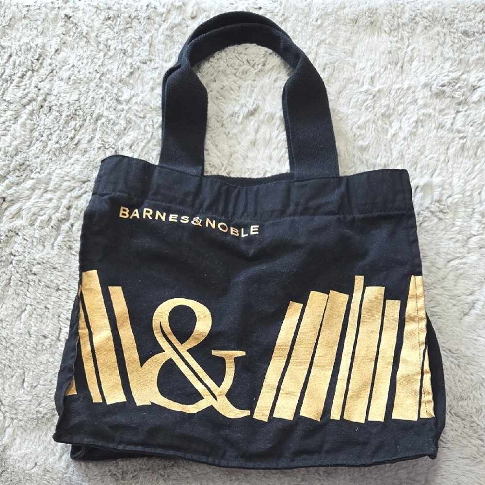 Barnes & Noble Black canvas Tote bag with Gold Accents